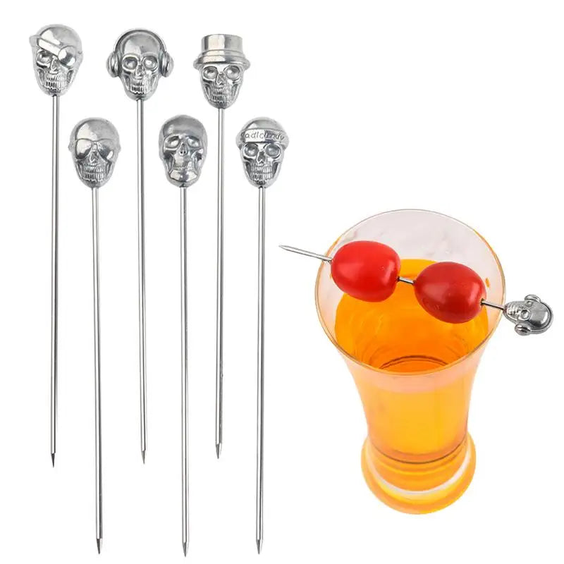 Skull Shape Cocktail Picks