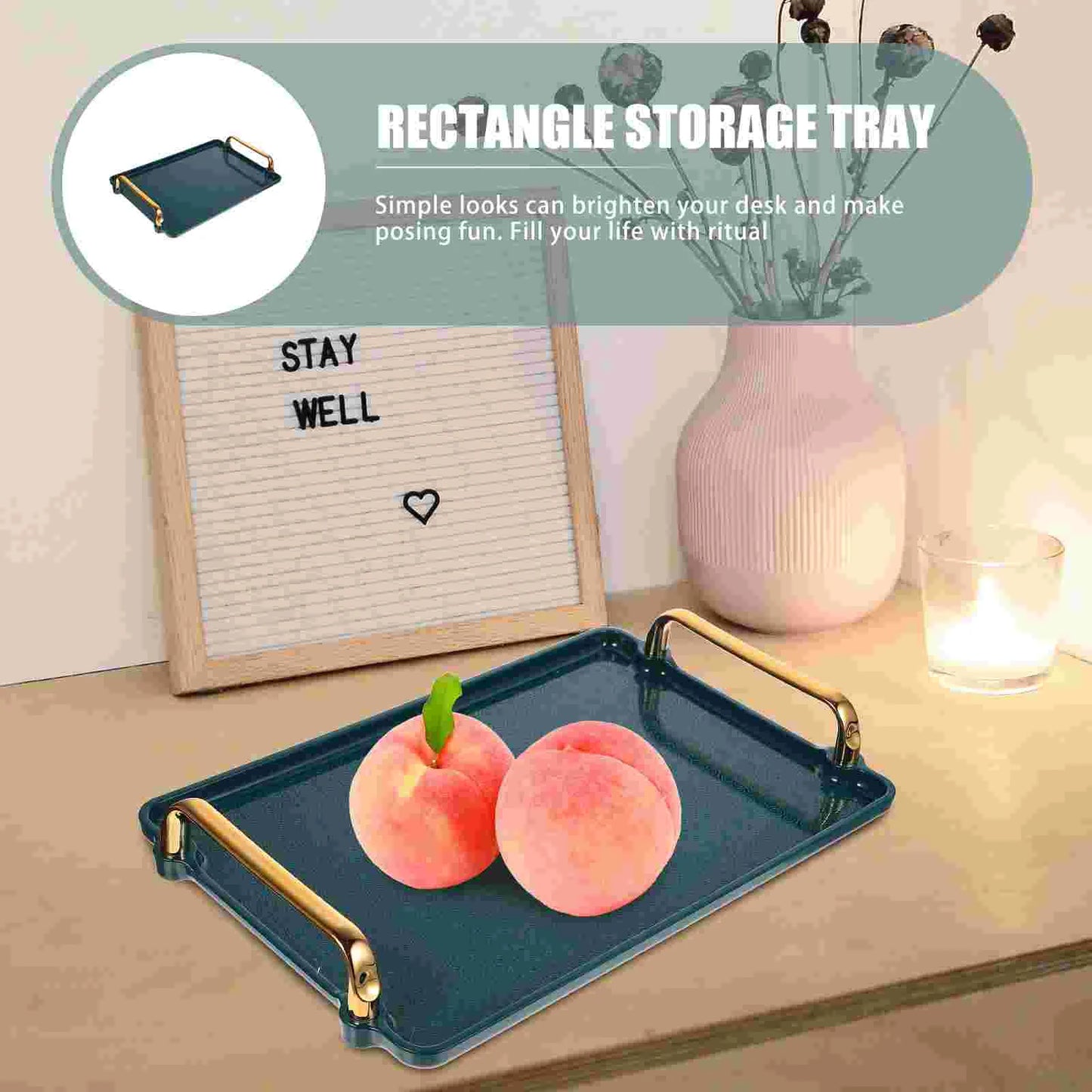 Handless Plastic Rectangular Tray